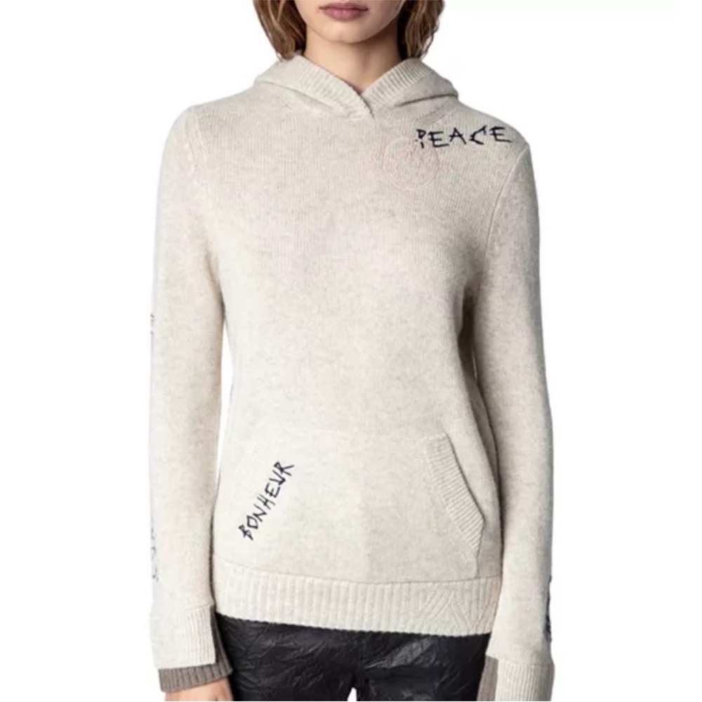 Zadig & Voltaire Mina hooded cashmere sweater, long sleeve, size s, never worn